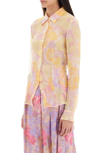 Shop Dries Van Noten 'cloudy' Silk Chiffon Shirt In Multicolor