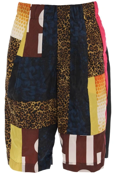 Shop Dries Van Noten 'pilburn' Patchwork Shorts In Multicolor