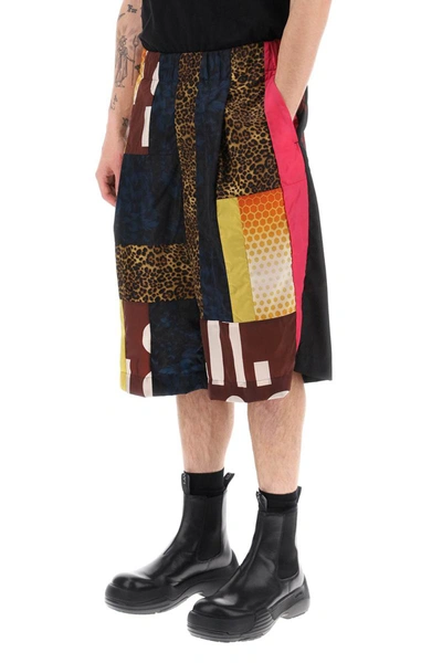 Shop Dries Van Noten 'pilburn' Patchwork Shorts In Multicolor