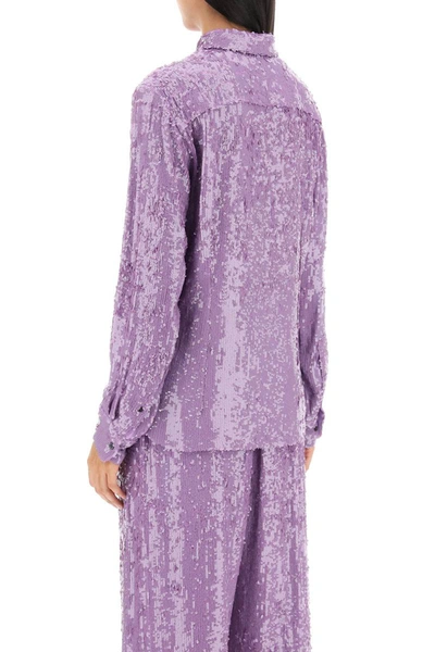 Shop Dries Van Noten Chowy Sequined Shirt In Purple