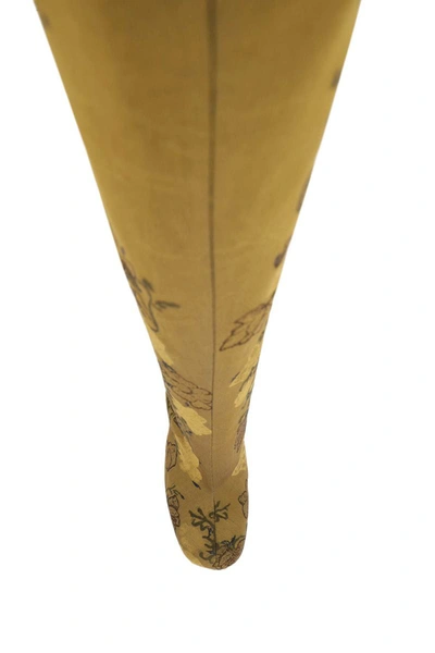 Shop Dries Van Noten Embroidered Jacquard High Boots In Gold