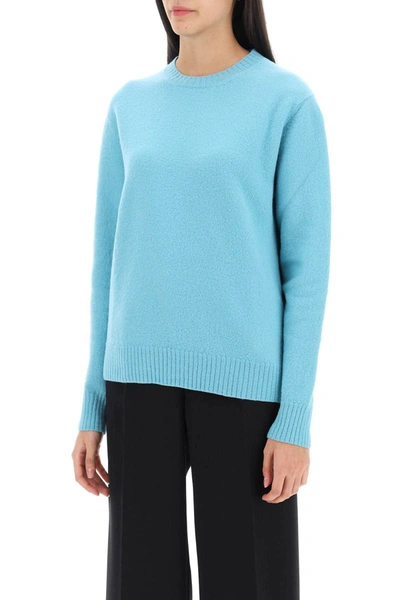 Shop Jil Sander Crew-neck Sweater In Wool In Blue