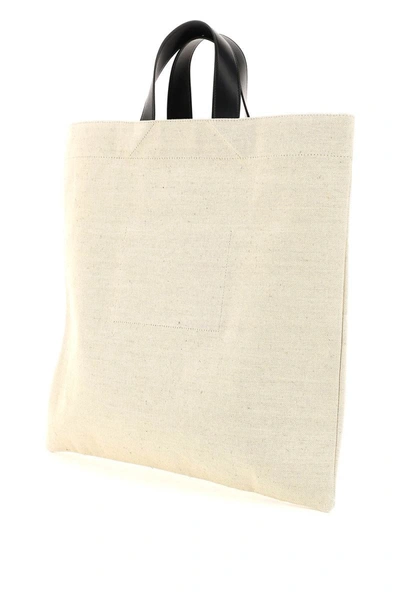 Shop Jil Sander Logoed Tote Bag In Beige