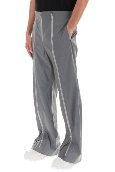 Shop Jil Sander Pants In Reflective Fabric In Grey