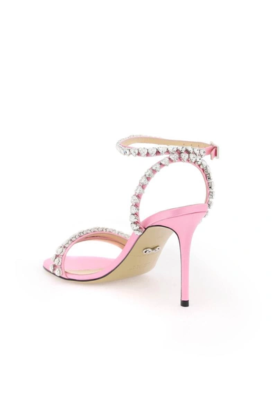 Shop Mach & Mach Mach E Mach Audrey Sandals With Crystals In Pink