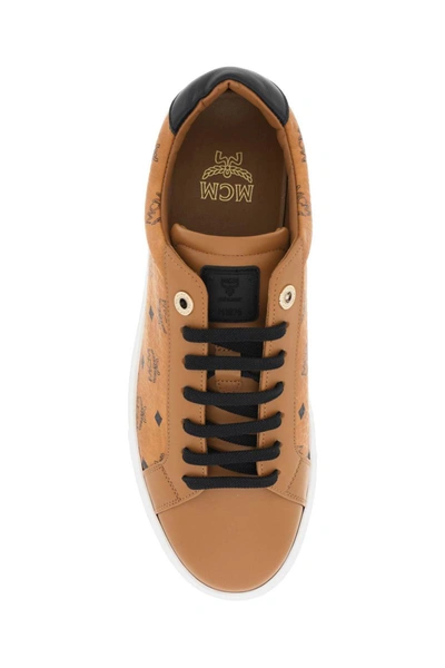 Shop Mcm Visetos Sneakers In Brown
