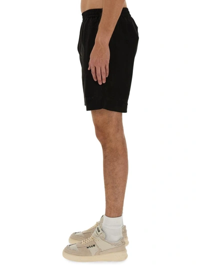 Shop Msgm Short With Logo In Black