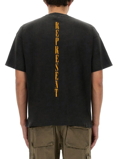 Shop Represent "reborn" Print T-shirt In Black