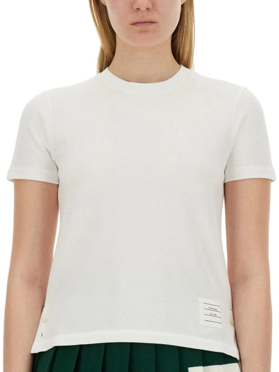 Shop Thom Browne T-shirt With Rwb Stripe In White