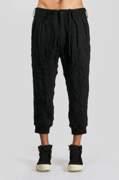 Shop Yohji Yamamoto Wrinkled Flannel Pant In Black