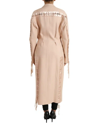 Shop Dolce & Gabbana Elegant Beige Single-breasted Trench Women's Coat
