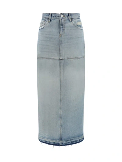 RE/DONE MID RISE SPLIT SKIRT JEANS 