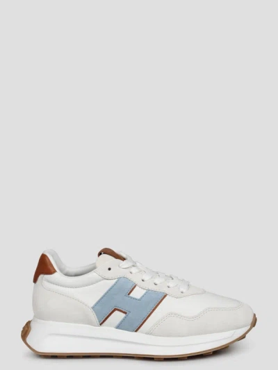 Shop Hogan H641 Laced H Patch Sneakers In White