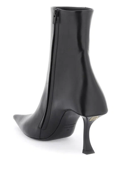 Shop Balenciaga Leather Hourglass Ankle Boots In Black