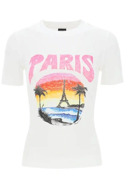 Shop Balenciaga Paris Tropical T-shirt In White