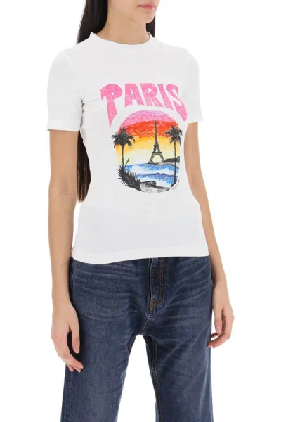 Shop Balenciaga Paris Tropical T-shirt In White