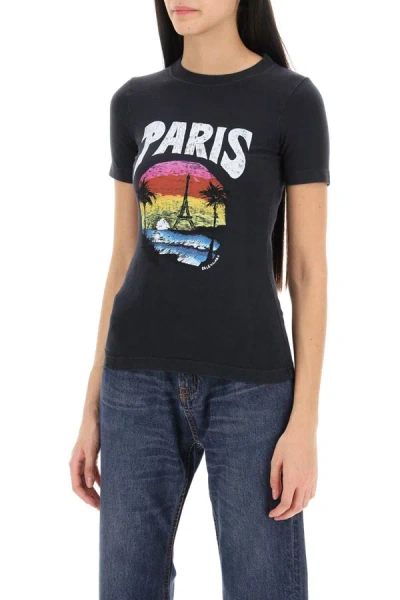 Shop Balenciaga Paris Tropical T-shirt In Black
