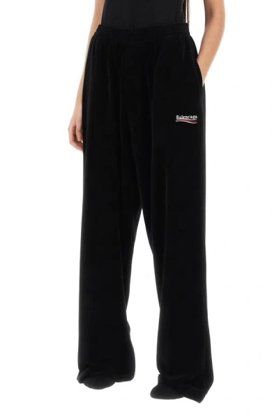 Shop Balenciaga Political Campaign Chenille Joggers In Black