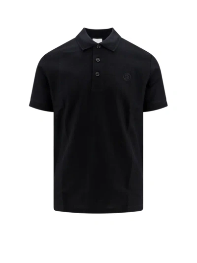 Shop Burberry Cotton Polo Shirt With Embroidered Logo