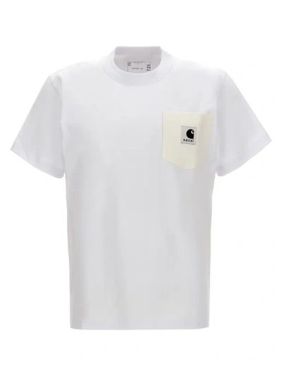 Shop Sacai X Carhartt Wip T-shirt In White