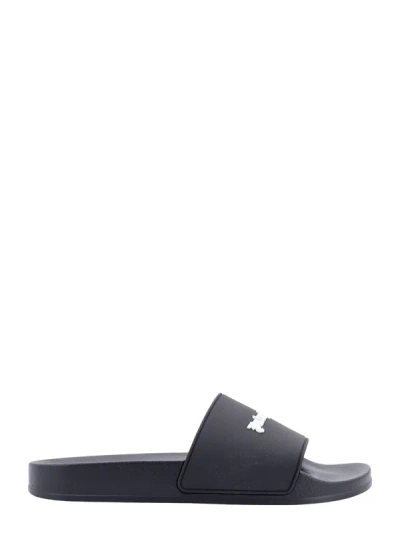 Shop Palm Angels Rubber Sandals With Essential Logo Detail
