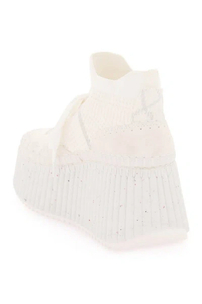 Shop Chloé Chloe' 'nama' Sneakers With Plateau In White