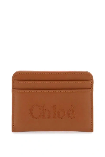 Shop Chloé Chloe'  Sense Card Holder In Brown