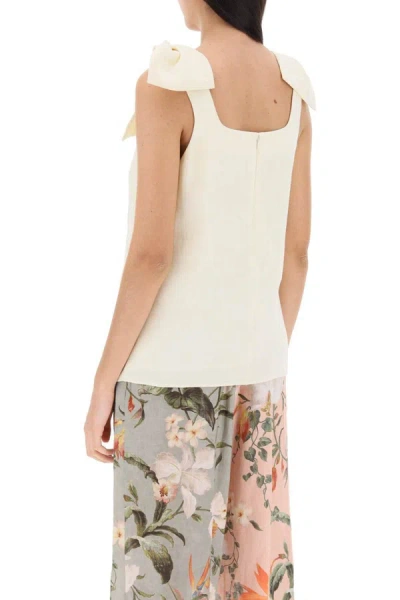 Shop Chloé Chloe' Tank Top With Bows On Shoulders In Neutro