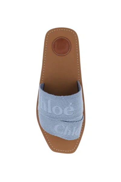 Shop Chloé Chloe' Woody Slides In Blue