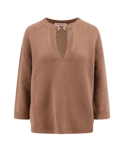 Shop Valentino Cashmere Sweater With Iconic Studs
