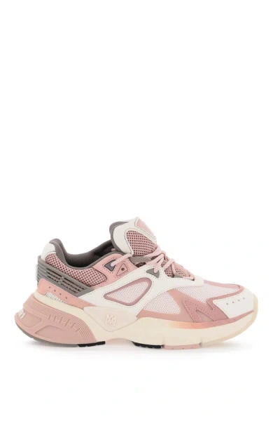 Shop Amiri Sneakers Ma In Mesh E Pelle In White, Pink