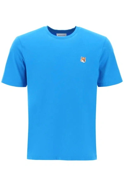 Shop Maison Kitsuné Fox Head T Shirt In Blue