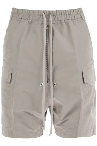 Shop Rick Owens Cargo Shorts In Faille In Grey