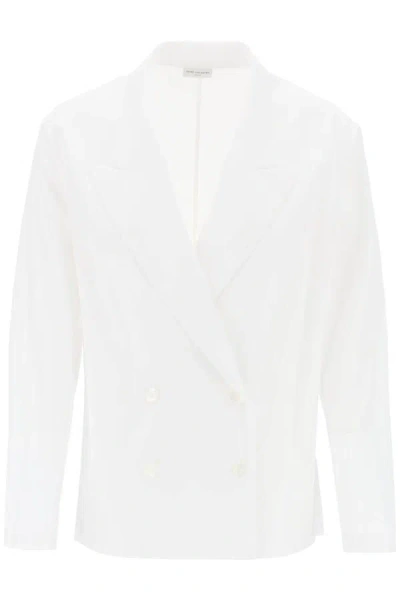 Shop Dries Van Noten Caplana Jacket-inspired Shirt In White