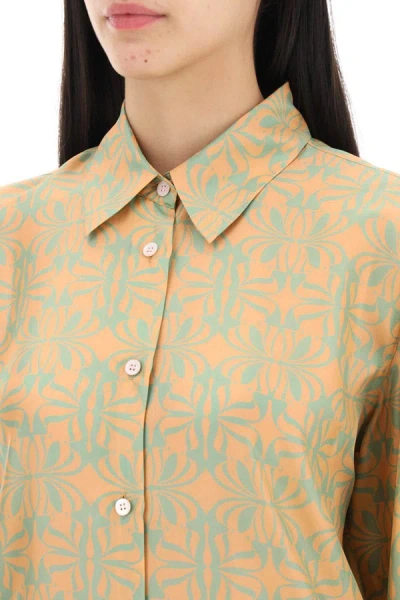 Shop Dries Van Noten Silk Clavel Shirt In Orange