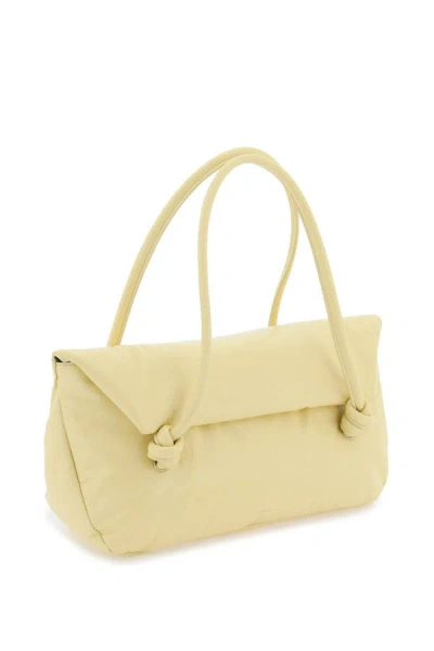 Shop Jil Sander Padded Leather Shoulder Bag In Yellow