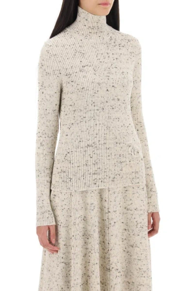 Shop Jil Sander Speckled Wool Sweater In White