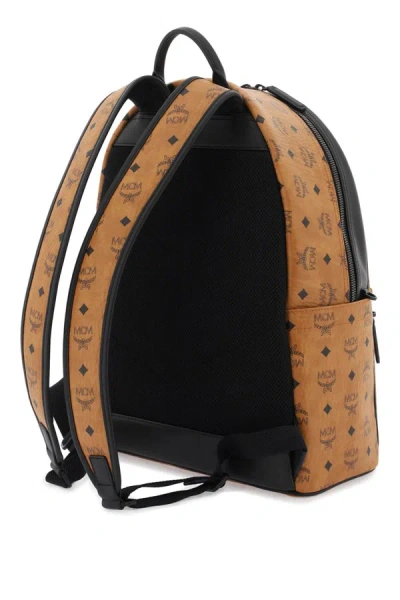 Shop Mcm Medium Stark Backpack In Mega Laurel Visetos In Brown