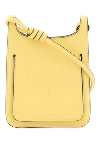 Shop Mcm Mini Himmel Hobo Bag In Yellow