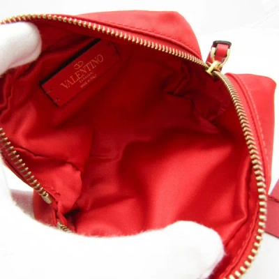 Shop Valentino Garavani V Logo Red Synthetic Clutch Bag ()