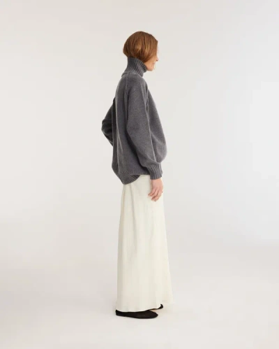 Shop Rohe Long Satin Skirt In Cream