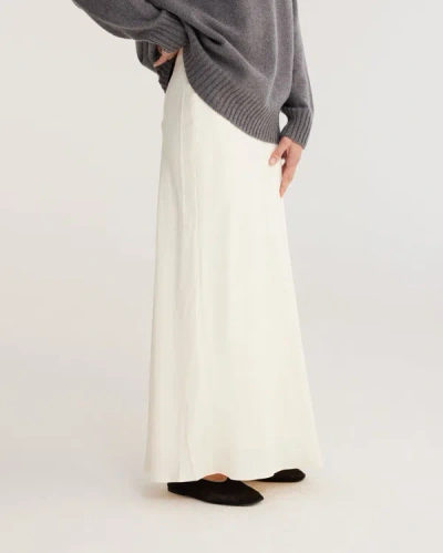 Shop Rohe Long Satin Skirt In Cream