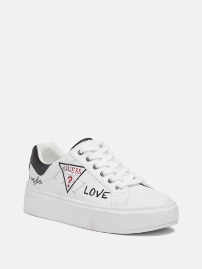 Shop Guess Factory Perhaps Low-top Platform Sneakers In White