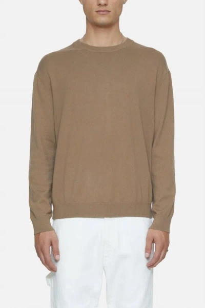 Closed Crew Neck Long Sleeve Knit Sweater In Brown Sugar In Multi