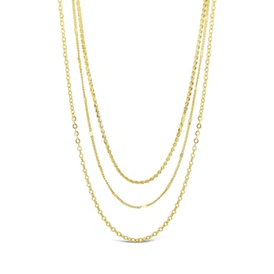 Shop Sterling Forever Dainty Three Layer Chain Necklace - Gold