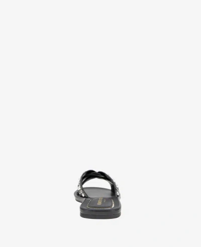 Kenneth Cole Jula Flat Sandal In Black Raffia