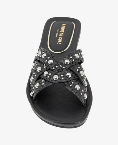 Kenneth Cole Jula Flat Sandal In Black Raffia
