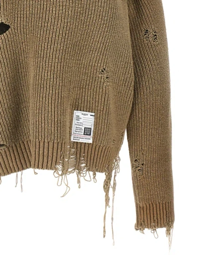 Shop Miharayasuhiro Destroyed Sweater Sweater, Cardigans Green