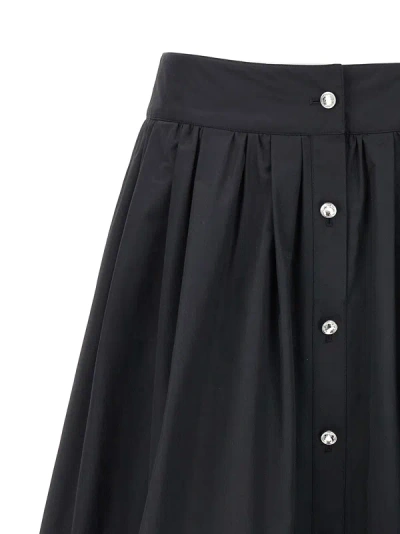 Moschino Black Jewel Button Nylon Blend Skirt