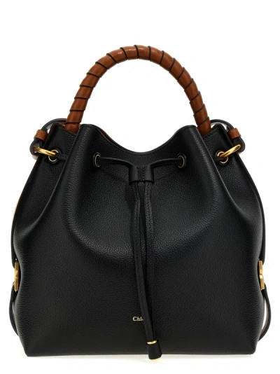 Shop Chloé Leather Bucket Bag Crossbody Bags Black